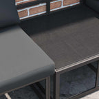Conjunto de sofás de jardín con cojín 8 pcs Negro Aluminio