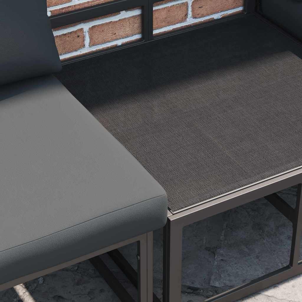 Conjunto de sofás de jardín con cojín 8 pcs Negro Aluminio