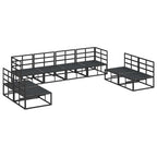 Conjunto de sofás de jardín con cojín 8 pcs Negro Aluminio