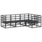 Conjunto de sofás de jardín con cojín 4 pcs Negro Aluminio