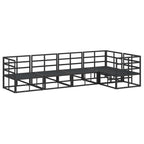 Conjunto de sofás de jardín con cojín 5 pcs Negro Aluminio