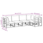 Conjunto de sofás de jardín con cojín 5 pcs Negro Aluminio