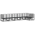 Conjunto de sofás de jardín con cojín 6 pcs Negro Aluminio