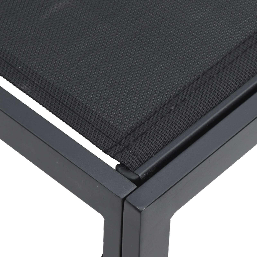 Conjunto de sofás de jardín con cojín 10 pcs Negro Aluminio