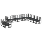Conjunto de sofás de jardín con cojín 10 pcs Negro Aluminio