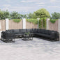 11-Piece Black Aluminum Garden Sofa Set with Cushions