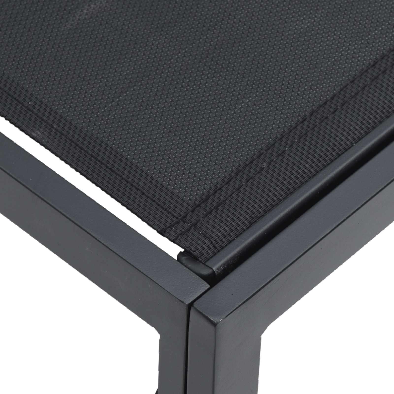 Conjunto de sofás de jardín con cojín 10 pcs Negro Aluminio