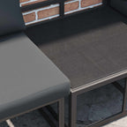 Conjunto de sofás de jardín con cojín 10 pcs Negro Aluminio