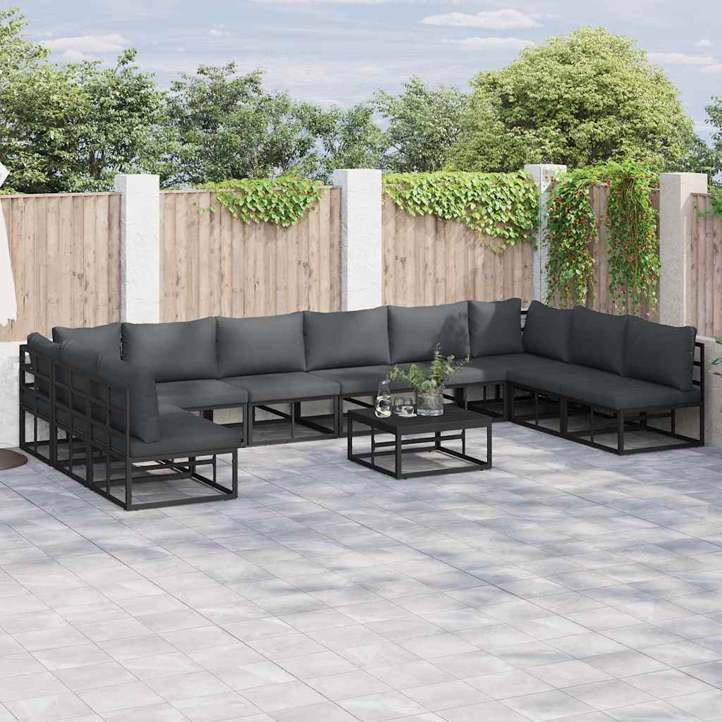 Conjunto de sofás de jardim 8 pçs Castanho e Vermelho vime sintético