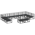 Conjunto de sofás de jardín con cojín 12 pcs Negro Aluminio