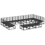 Conjunto de sofás de jardín con cojín 13 pcs Negro Aluminio