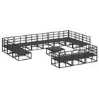 Conjunto de sofás de jardín con cojín 14 pcs Negro Aluminio