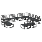 Conjunto de sofás de jardín con cojín 12 pcs Negro Aluminio