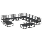 Conjunto de sofás de jardín con cojín 13 pcs Negro Aluminio