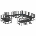 Conjunto de sofás de jardín con cojín 11 pcs Negro Aluminio