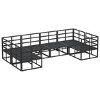 Conjunto de sofás de jardín con cojín 6 pcs Negro Aluminio