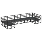 Conjunto de sofás de jardín con cojín 7 pcs Negro Aluminio
