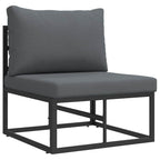 Conjunto de sofás de jardín con cojín 6 pcs Negro Acero