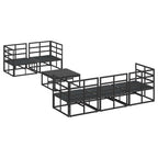 Conjunto de sofás de jardín con cojín 6 pcs Negro Acero