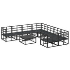 Conjunto de sofás de jardín con cojín 9 pcs Negro Acero