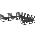 Conjunto de sofás de jardín con cojín 8 pcs Negro Acero