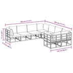 Conjunto de sofás de jardín con cojín 8 pcs Negro Acero