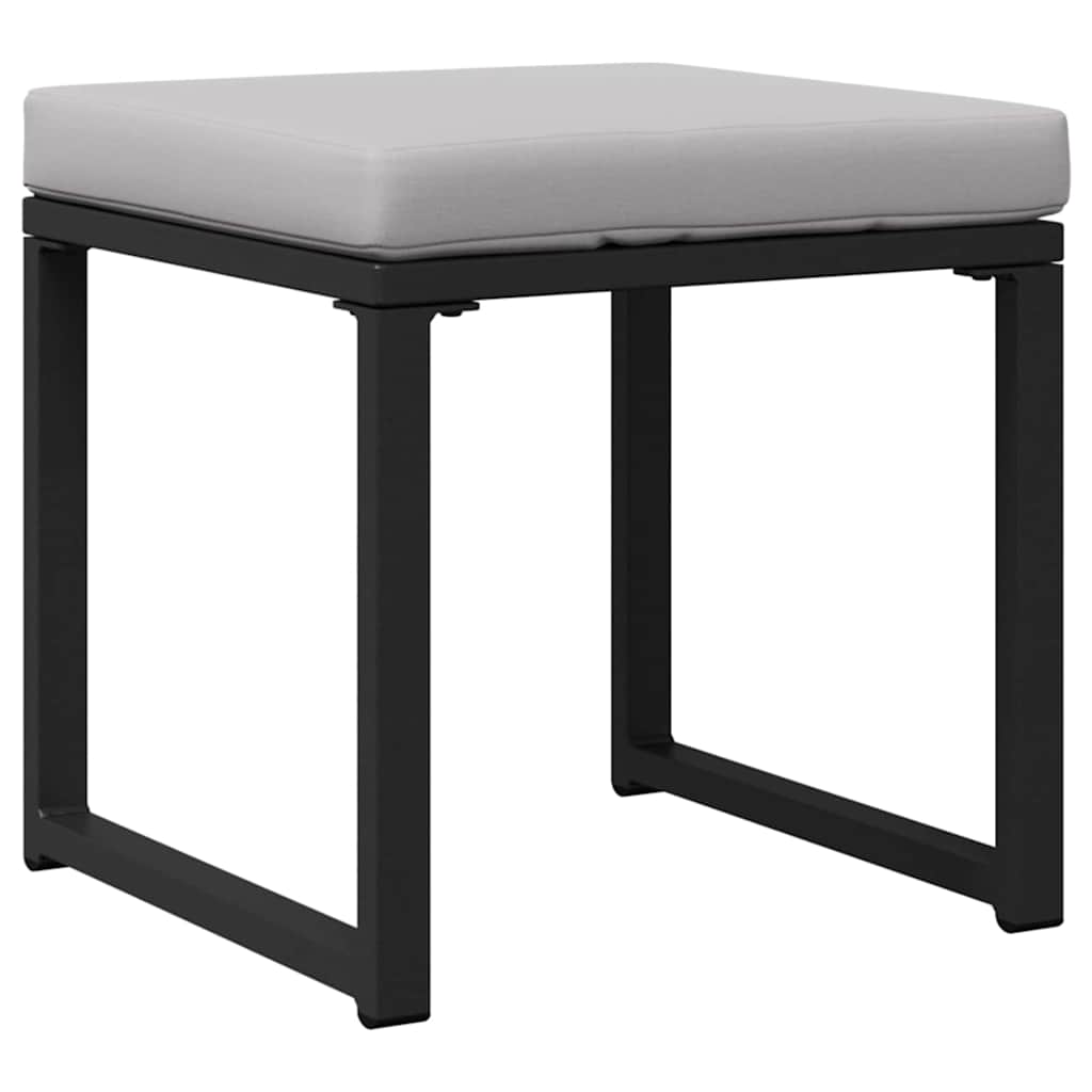 Conjunto de sofás de jardín con cojín 6 pcs Negro Acero