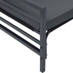 Conjunto de sofás de jardín con cojín 6 pcs Negro Acero
