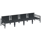 Conjunto de sofás de jardín con cojín 4 pcs Negro Acero