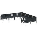 Conjunto de sofás de jardín con cojín 8 pcs Negro Acero