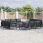 Conjunto de sofá de jardim com almofadões 12 pcs Preto Aço