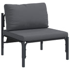 Conjunto de sofás de jardín con cojín 12 pcs Negro Acero