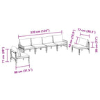 Conjunto de sofás de jardín con cojín 6 pcs Negro Acero