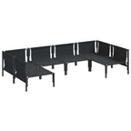 Conjunto de sofás de jardín con cojín 6 pcs Negro Acero
