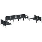 Conjunto de sofás de jardín con cojín 8 pcs Negro Acero