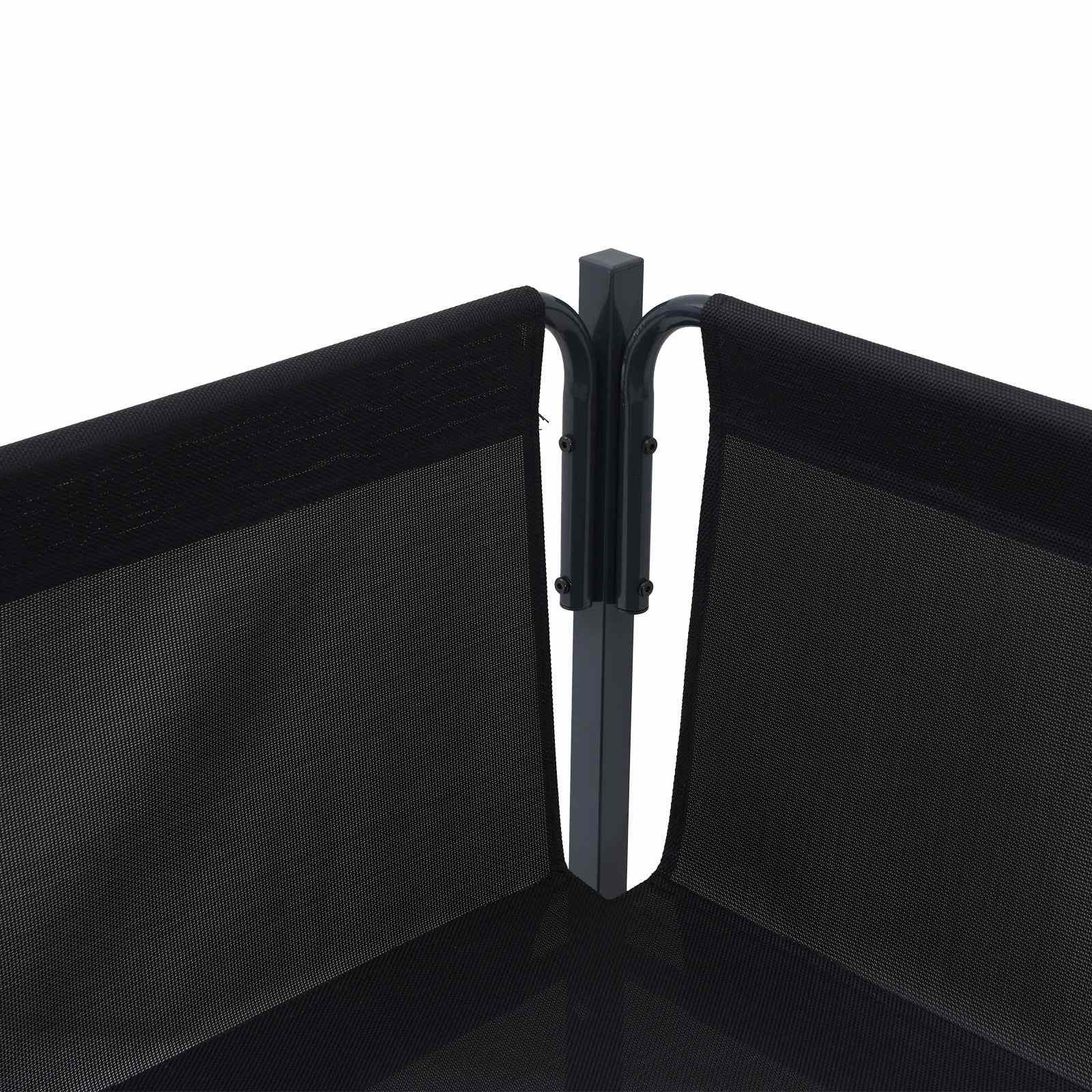 Conjunto de sofás de jardín con cojín 5 pcs Negro Acero