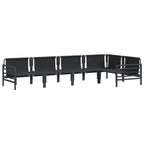 Conjunto de sofás de jardín con cojín 5 pcs Negro Acero