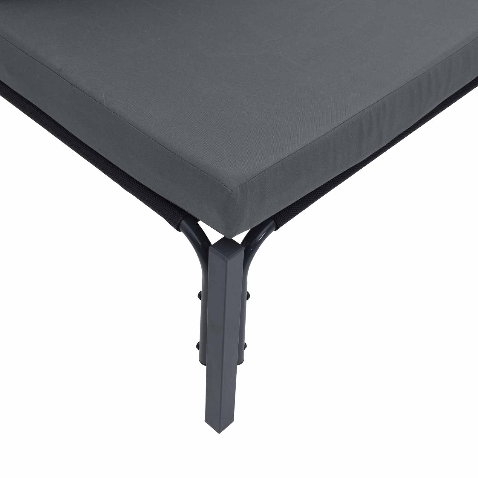 Conjunto de sofás de jardín con cojín 6 pcs Negro Acero