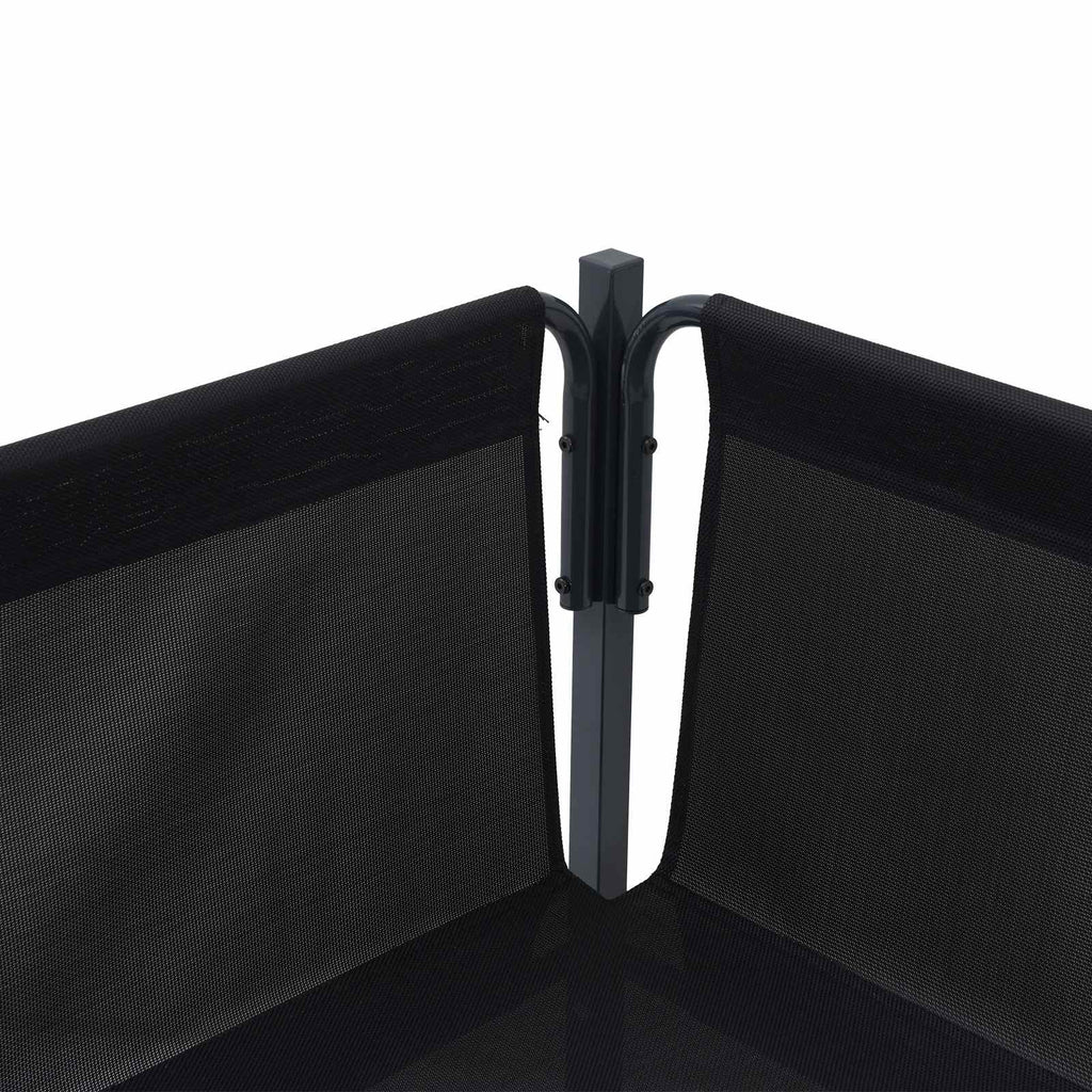 Conjunto de sofás de jardín con cojín 6 pcs Negro Acero