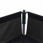 Conjunto de sofás de jardín con cojín 6 pcs Negro Acero