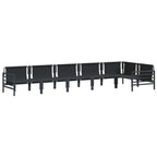 Conjunto de sofás de jardín con cojín 6 pcs Negro Acero