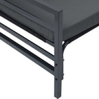Conjunto de sofás de jardín con cojín 7 pcs Negro Acero