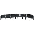 Conjunto de sofás de jardín con cojín 7 pcs Negro Acero