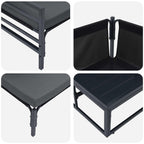 Conjunto de sofás de jardín con cojín 10 pcs Negro Acero