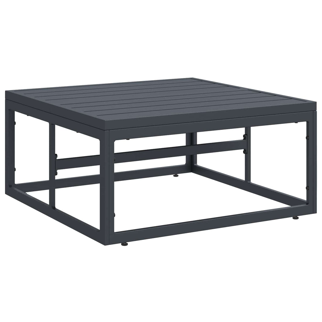 Conjunto de sofás de jardín con cojín 10 pcs Negro Acero