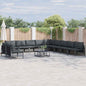 Conjunto de sofás de jardim com almofada 11 pçs Preto Aço