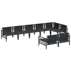 Conjunto de sofás de jardín con cojín 8 pcs Negro Acero