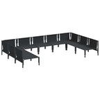 Conjunto de sofás de jardín con cojín 9 pcs Negro Acero