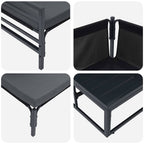 Conjunto de sofás de jardín con cojín 11 pcs Negro Acero