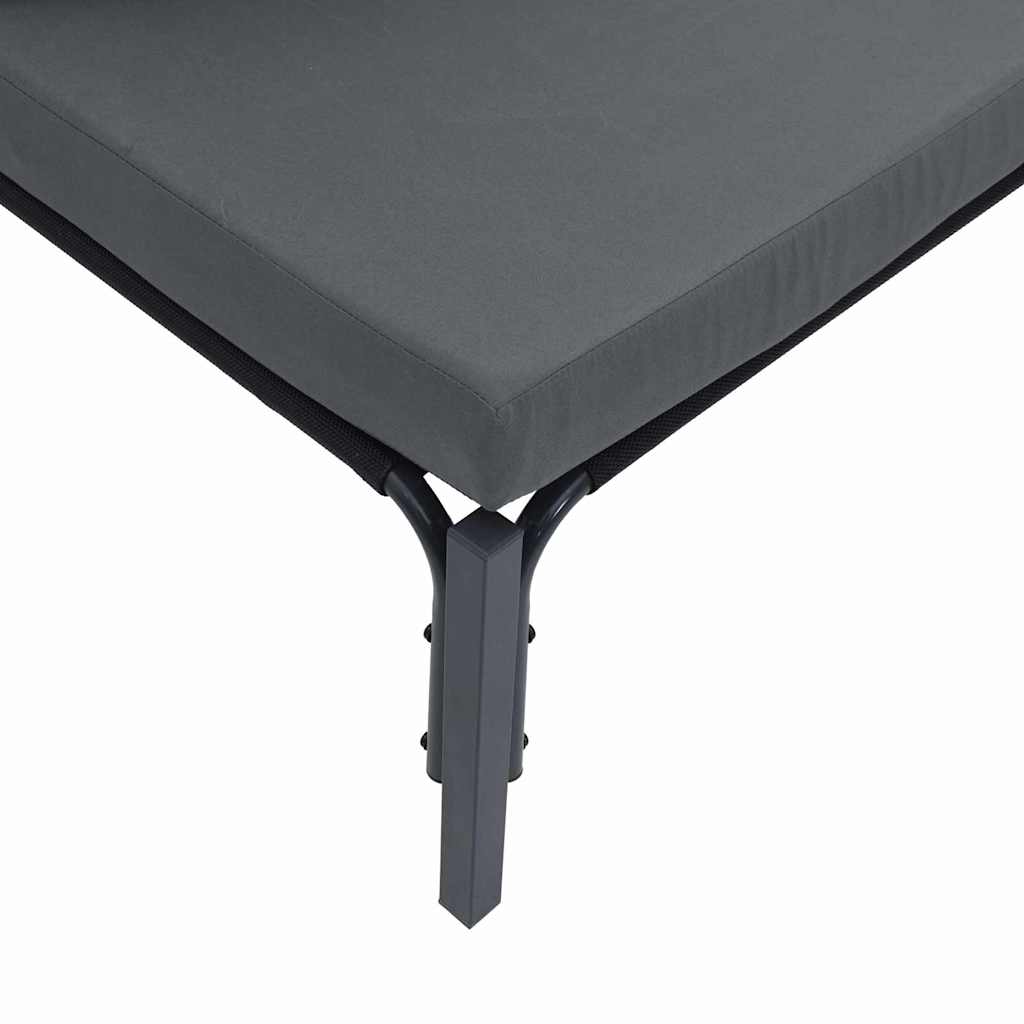 Conjunto de sofás de jardín con cojín 11 pcs Negro Acero